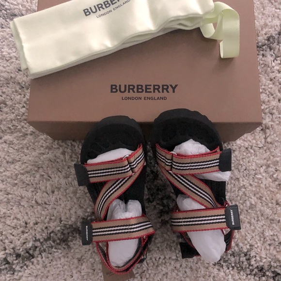 Burberry Patterson Sport Sandals- Black/Multi Stripes - Picture 2 of 10